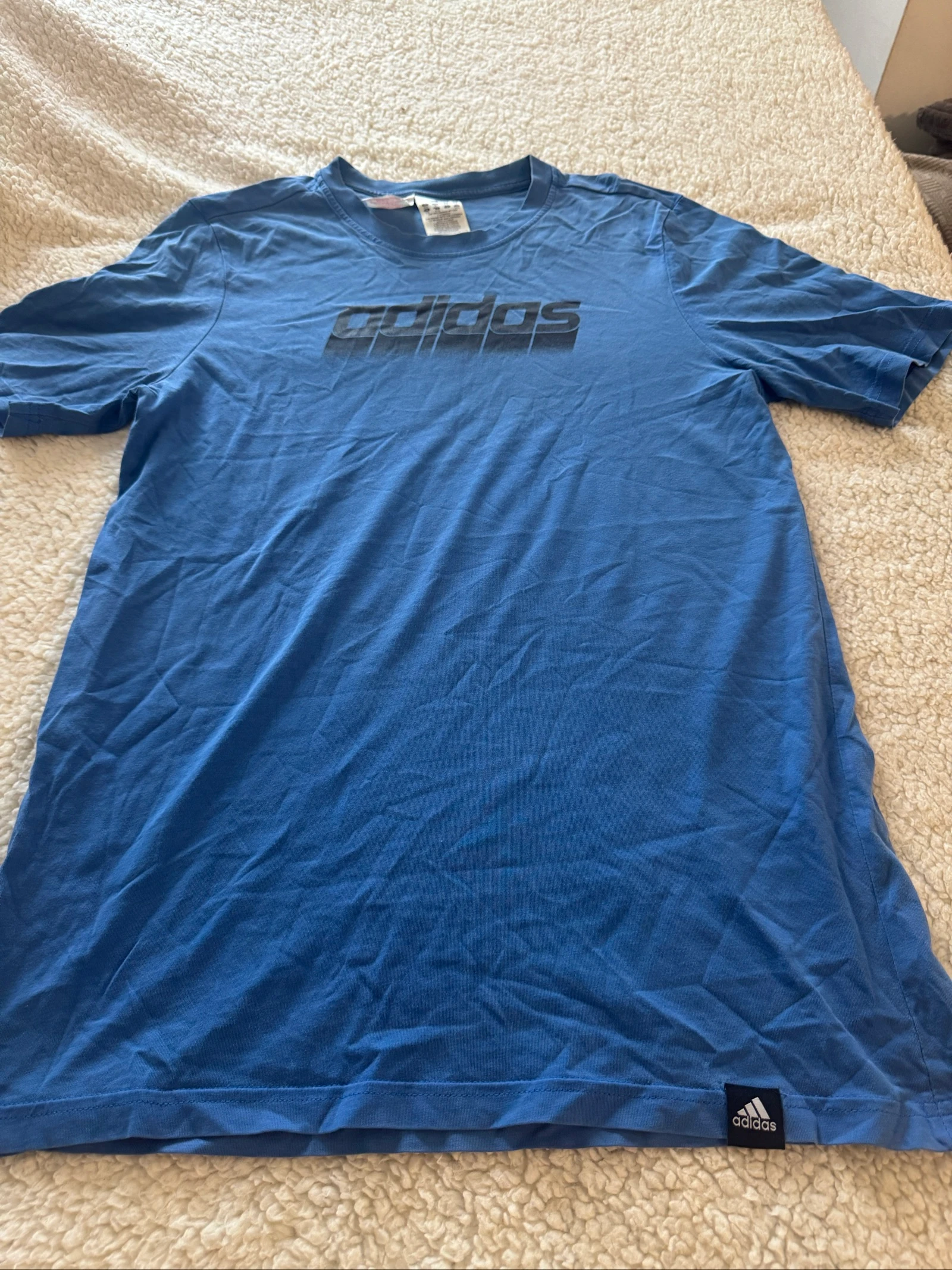 Adidas Logo Blue Y2K Sportswear Streetwear Retro Vintage XS 15-16Y Original T-Shirt – photo 2